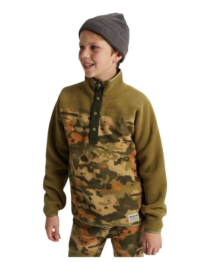 Burton Kid's Spark Fleece Snow Anorak - Martini / Kelp Camo - 2023 Hoodies & Sweatshirts - Trojan Wake Ski Snow