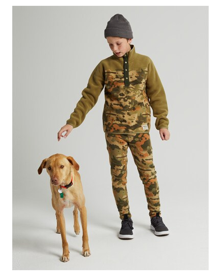 Burton Kid's Spark Fleece Snow Anorak - Martini / Kelp Camo - 2023 Hoodies & Sweatshirts - Trojan Wake Ski Snow