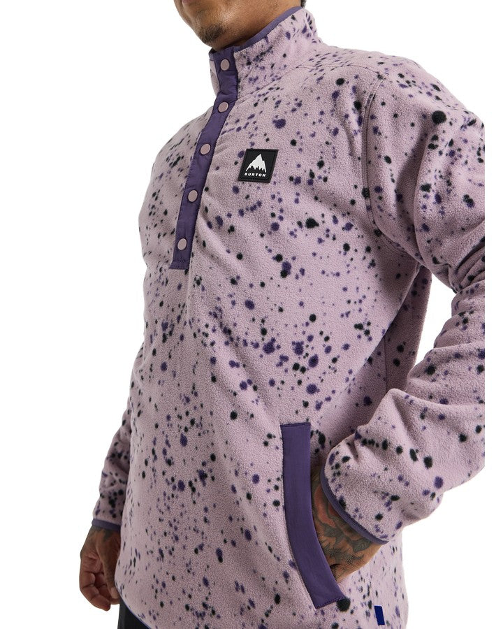 Burton Hearth Fleece Pullover - Elderberry Spatter - 2023 Hoodies & Sweatshirts - Trojan Wake Ski Snow