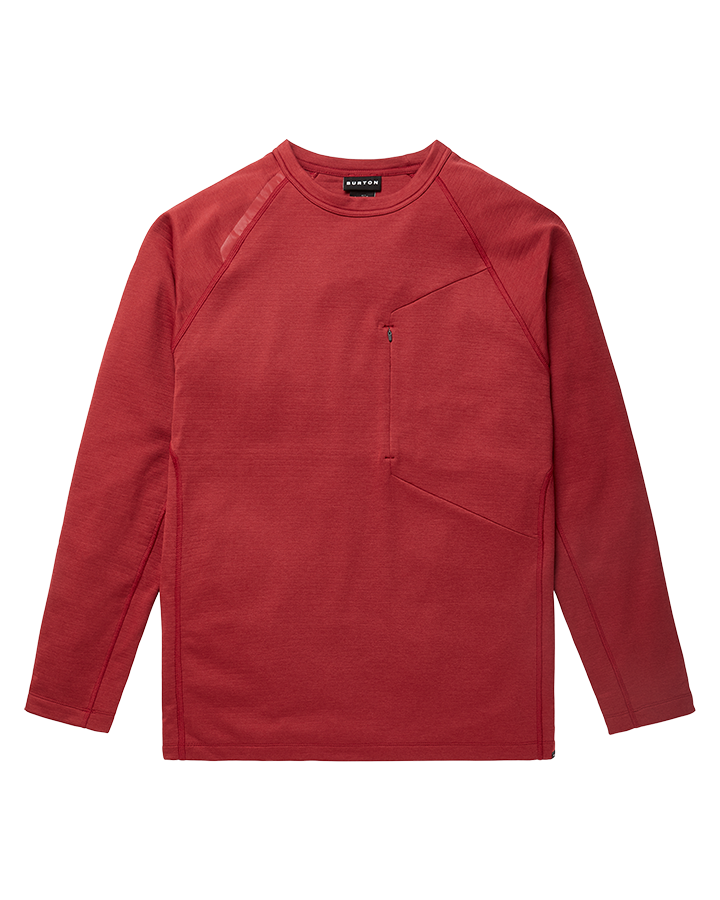 Burton Multipath Grid Crewneck Fleece - Sun Dried Tomato - 2023 Hoodies & Sweatshirts - Trojan Wake Ski Snow