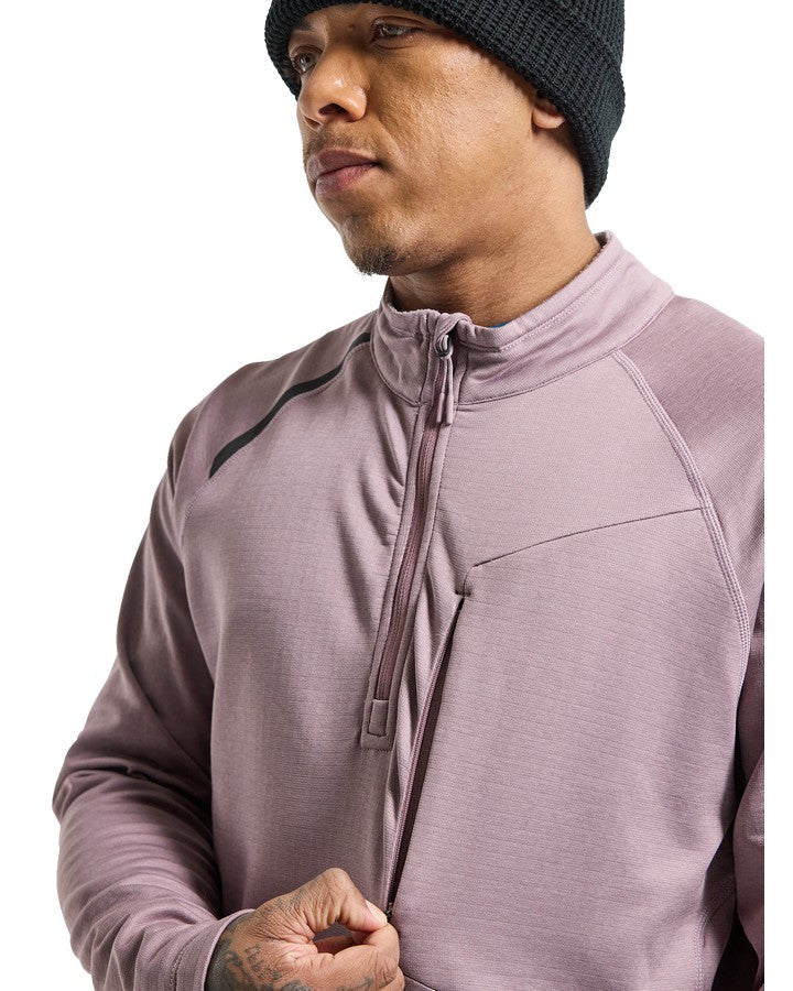 Burton Multipath Grid 1/4 Zip Fleece - Elderberry - 2023 Hoodies & Sweatshirts - Trojan Wake Ski Snow