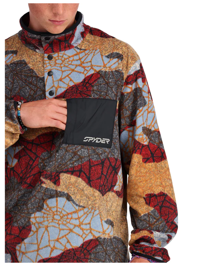 Spyder Unisex Snap Lounge Pullover - Red Multi - 2023 Hoodies & Sweatshirts - Trojan Wake Ski Snow