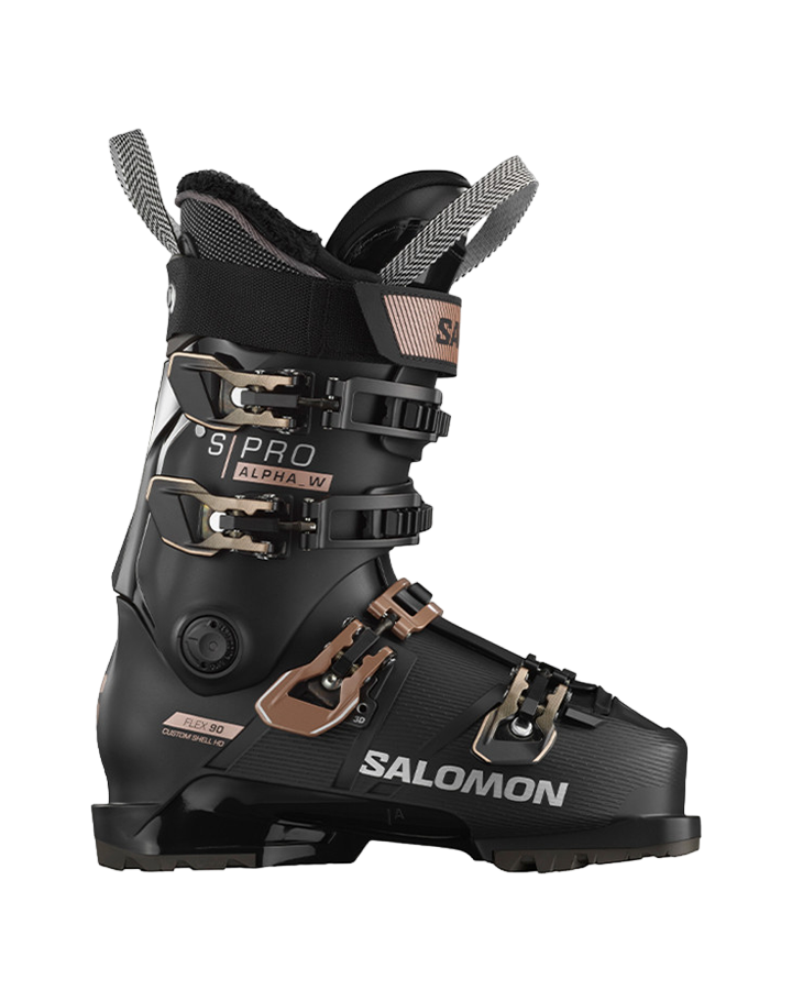 Salomon S/Pro Alpha 90 Women's Ski Boots - Black Snow Ski Boots - Trojan Wake Ski Snow