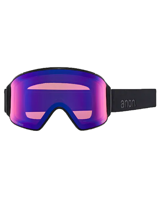 Anon M4 Cylindrical Low Bridge Snow Goggles + Bonus Lens + Mfi® Face Mask - Smoke/Perceive Sunny Onyx Lens Snow Goggles - Trojan Wake Ski Snow