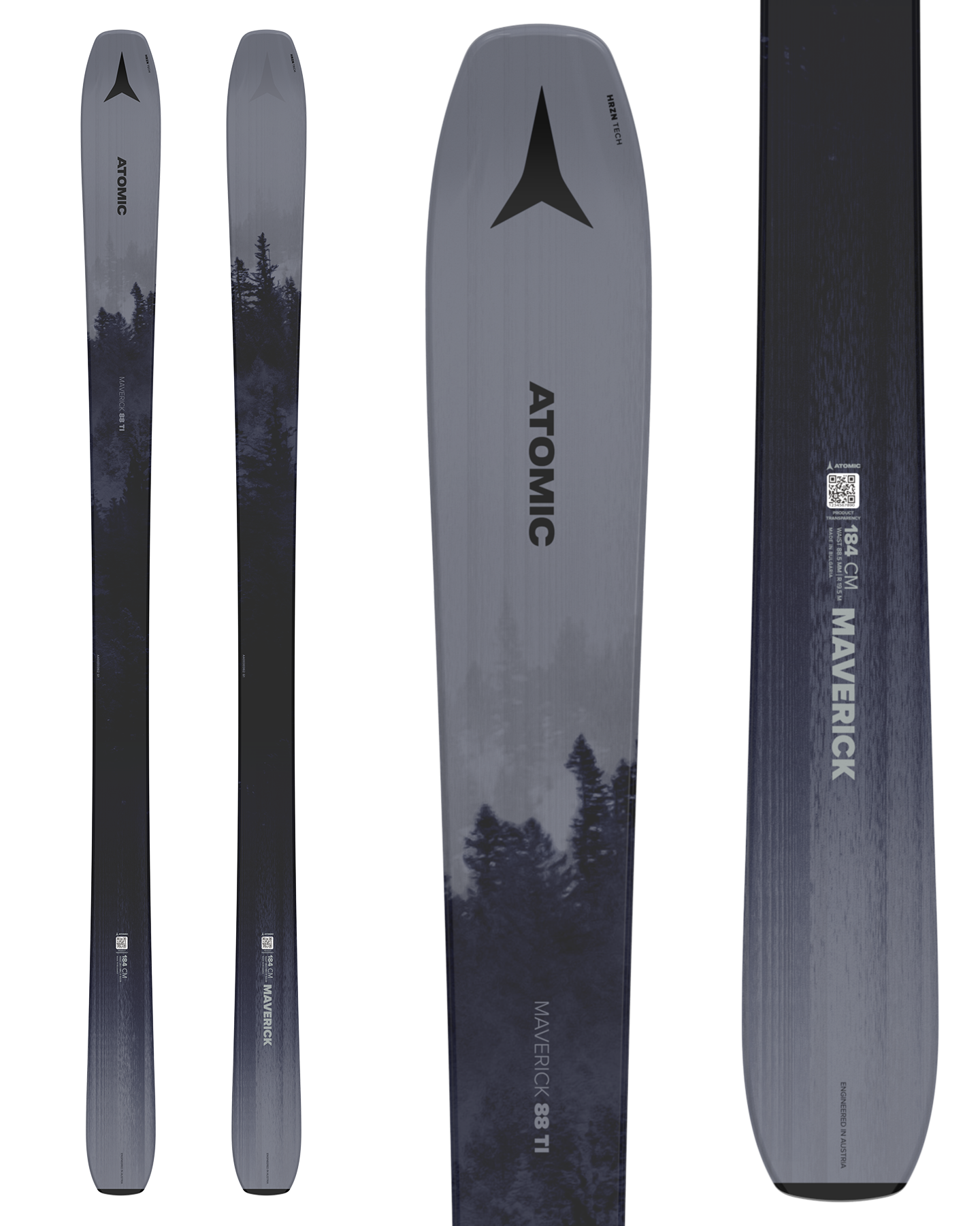 Atomic Maverick 88 Ti Snow Skis - Silver/Black - 2025 Snow Skis - Trojan Wake Ski Snow