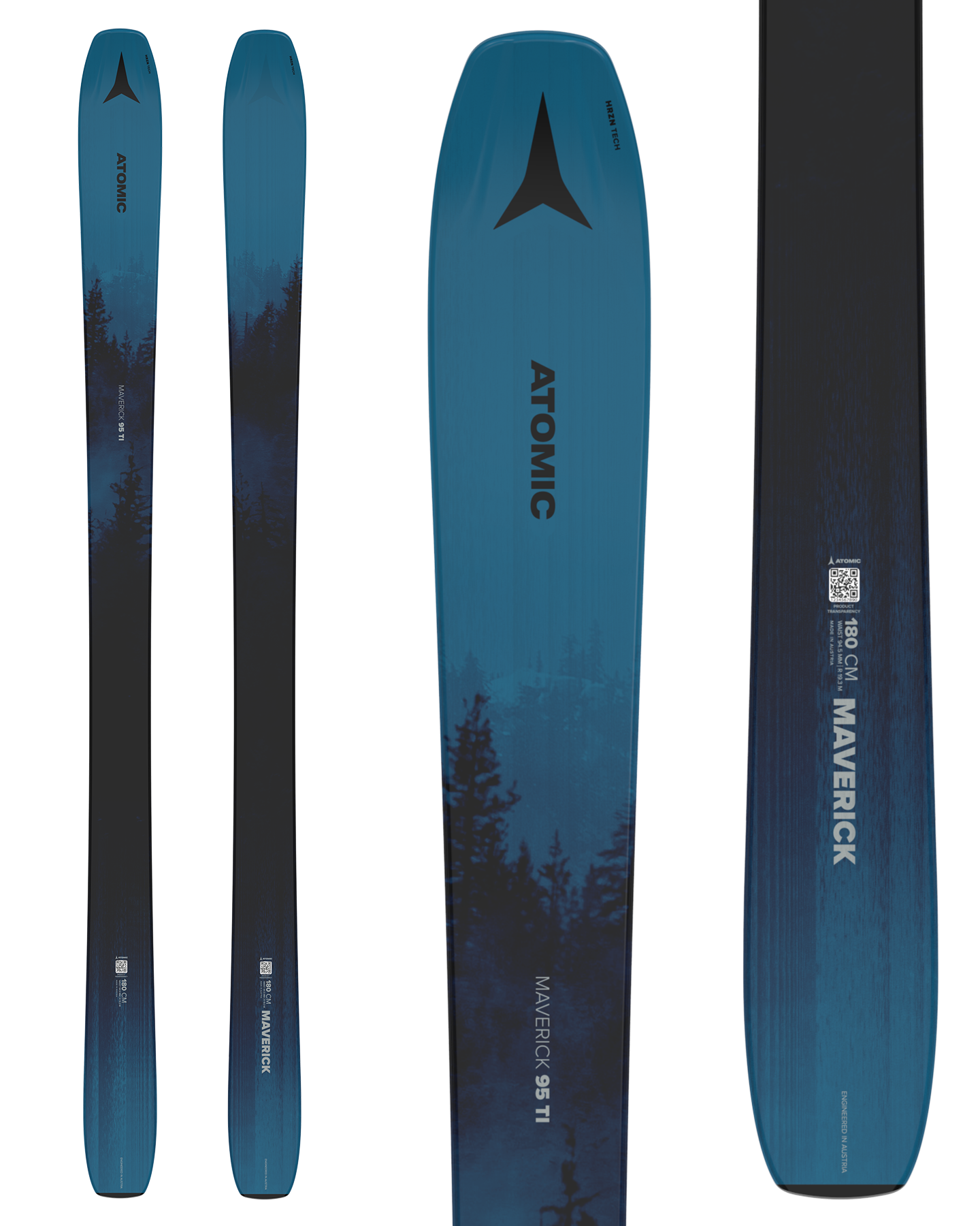 Atomic Maverick 95 Ti Snow Skis - Blue/Black - 2025 Snow Skis - Trojan Wake Ski Snow