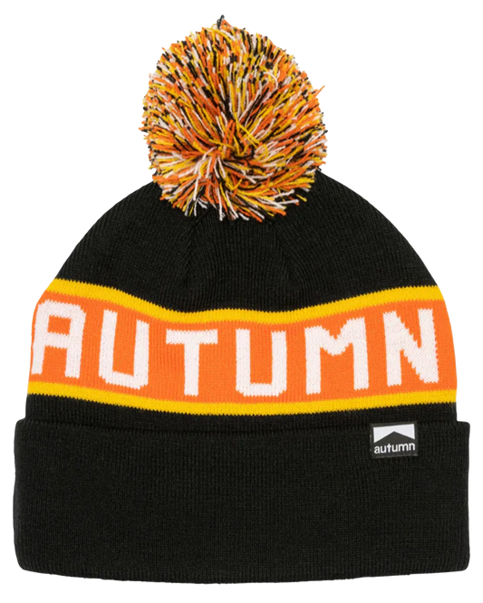 Autumn Burnout Pom Beanie - Black Beanies - Trojan Wake Ski Snow