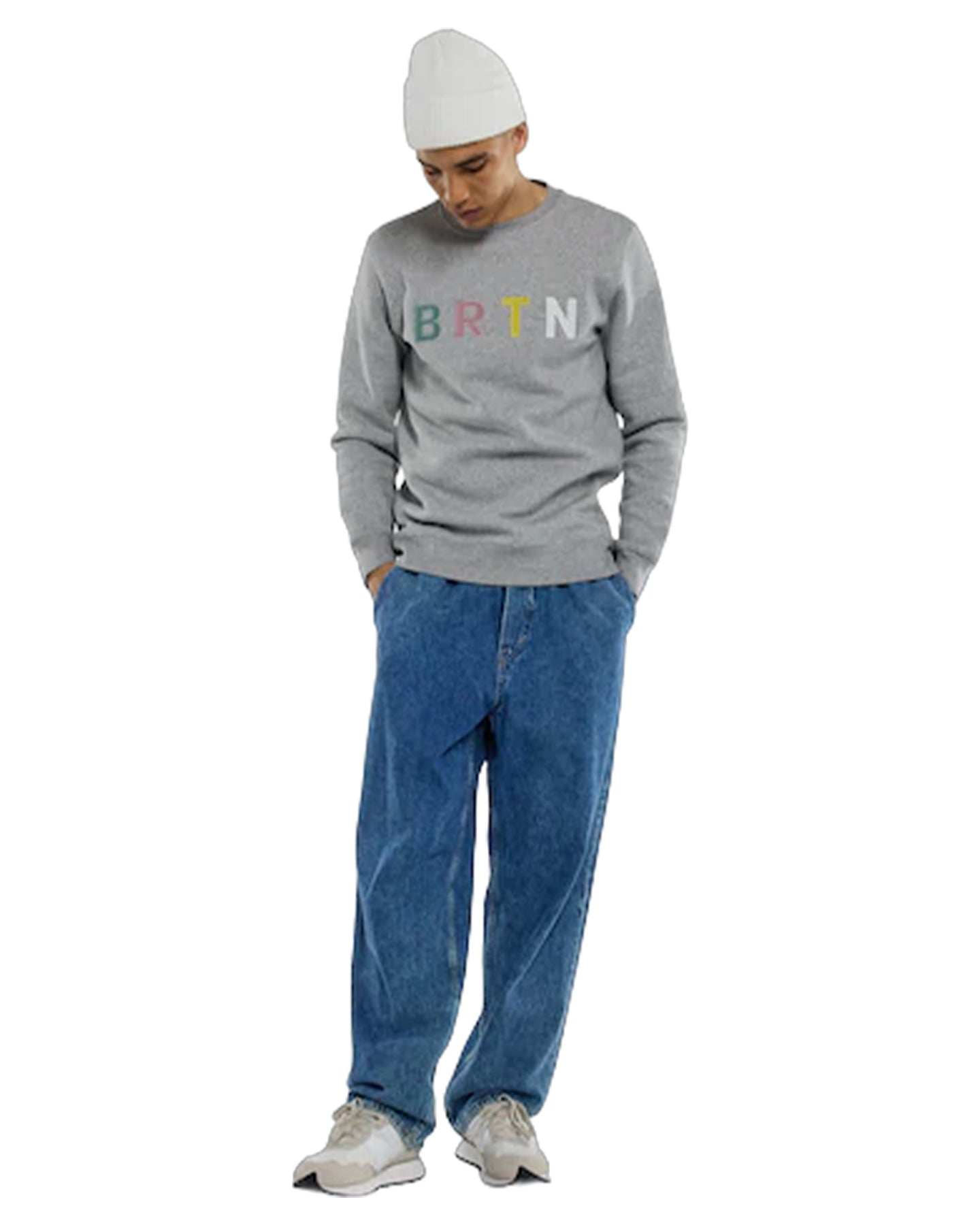 Burton Brtn Crewneck Sweatshirt - Gray Heather Multi Hoodies & Sweatshirts - Trojan Wake Ski Snow