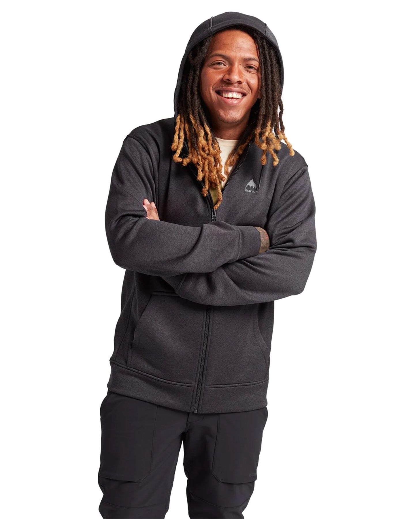 Burton Men's Burton Oak Full-Zip Hoodie - True Black Heather Hoodies & Sweatshirts - Trojan Wake Ski Snow