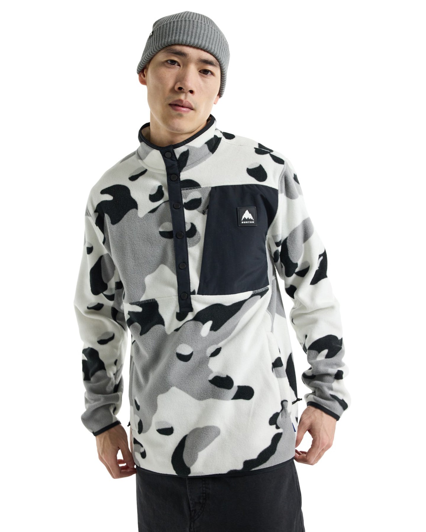 Burton Men s Cinder Fleece Pullover Stout White Cookie Camo