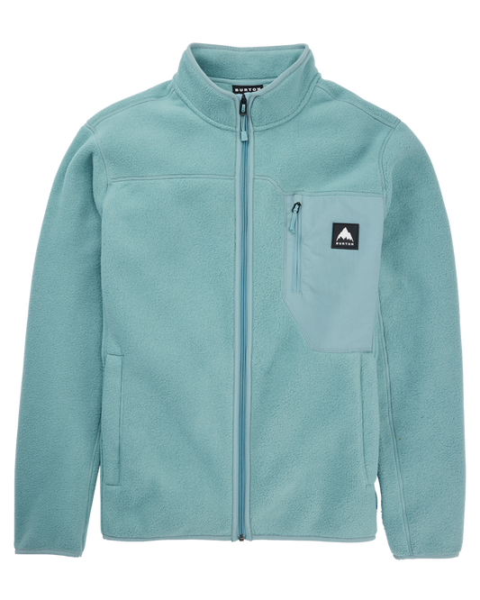 Burton Men's Cinder Full-Zip Fleece - Rock Lichen Jackets - Trojan Wake Ski Snow