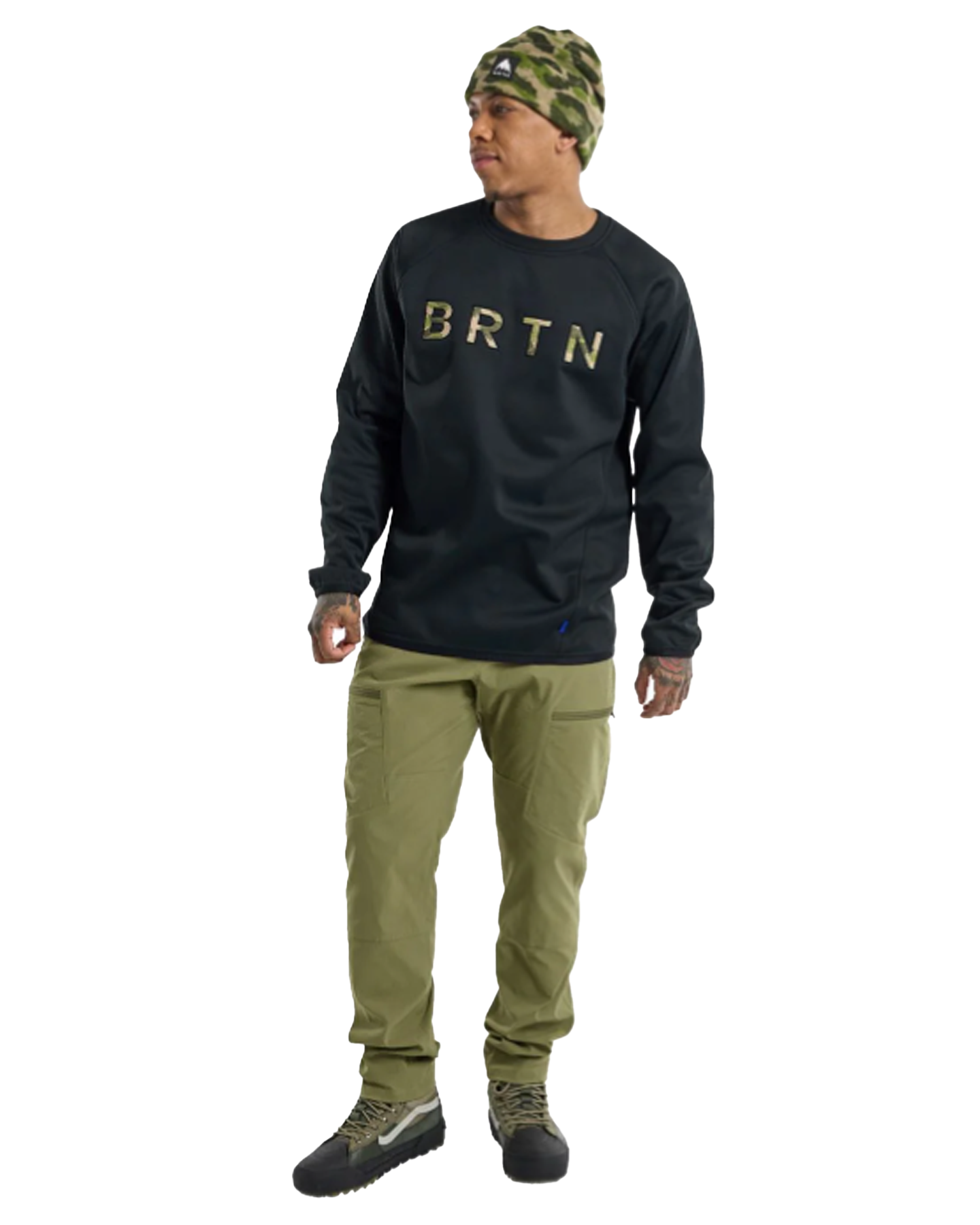 Burton Men's Crown Weatherproof Pullover Crewneck Fleece - True Black Hoodies & Sweatshirts - Trojan Wake Ski Snow