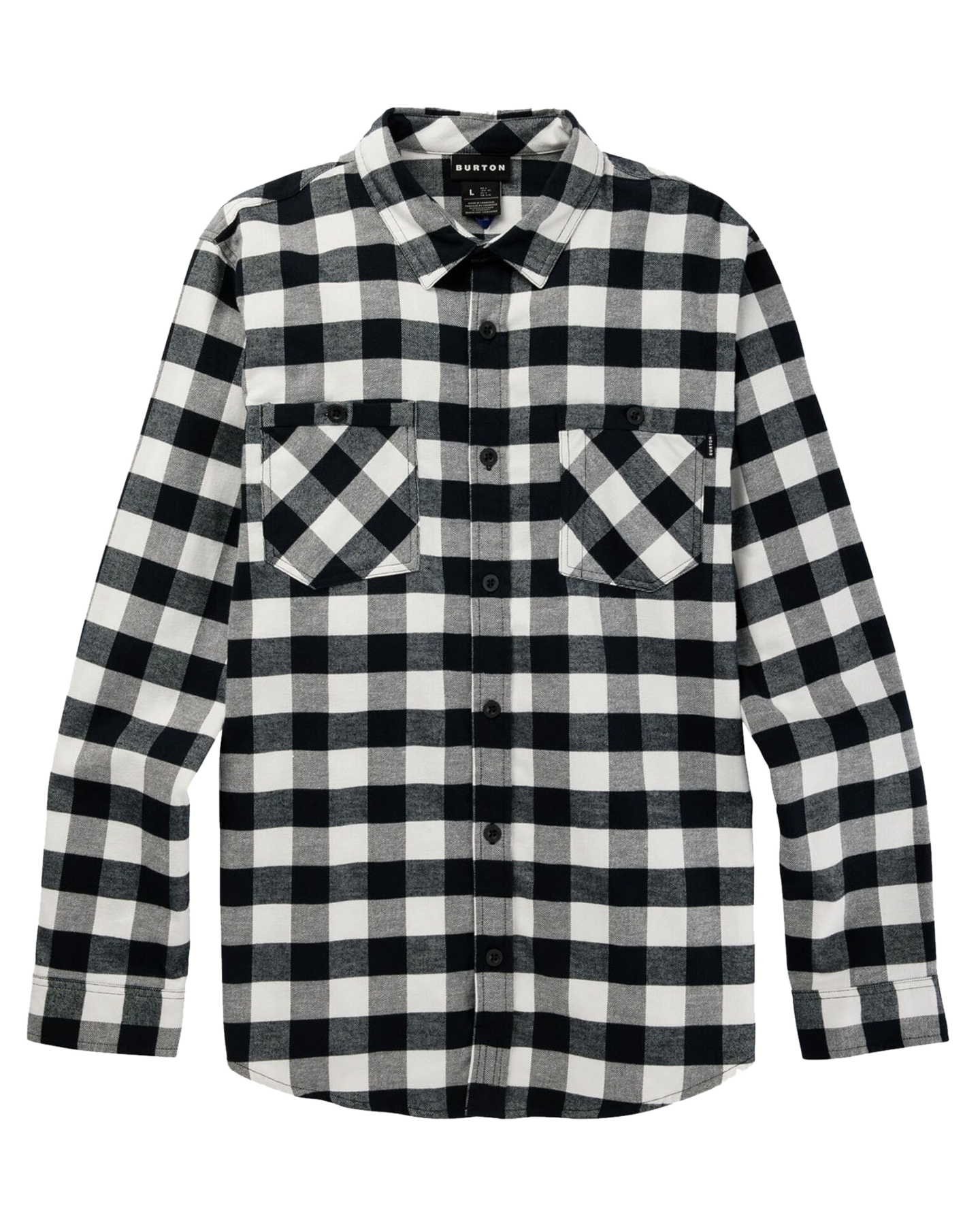 Burton Men's Favorite Long Sleeve Flannel - Stout White Buffalo Plaid Shirts & Tops - Trojan Wake Ski Snow