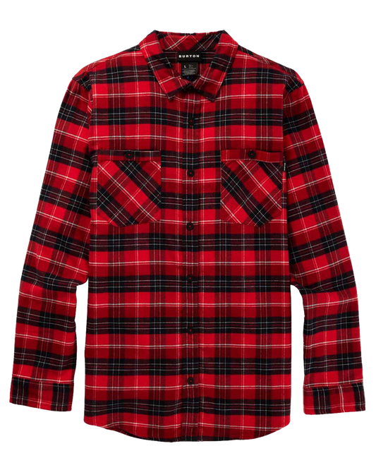 Burton Men's Favorite Long Sleeve Flannel - Tomato Bradley Plaid Shirts & Tops - Trojan Wake Ski Snow