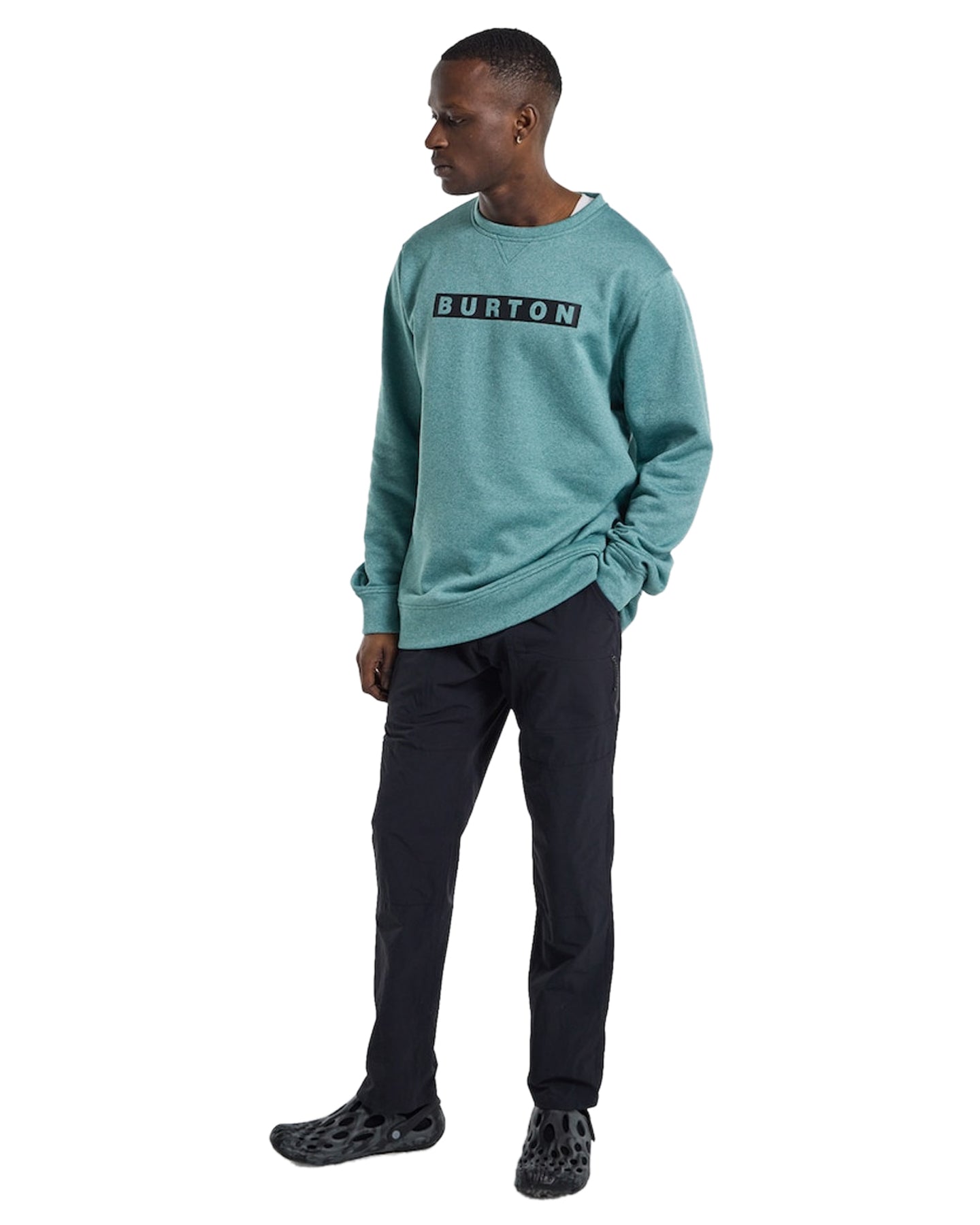 Burton Men's Oak Pullover Crew - Rock Lichen Heather Hoodies & Sweatshirts - Trojan Wake Ski Snow