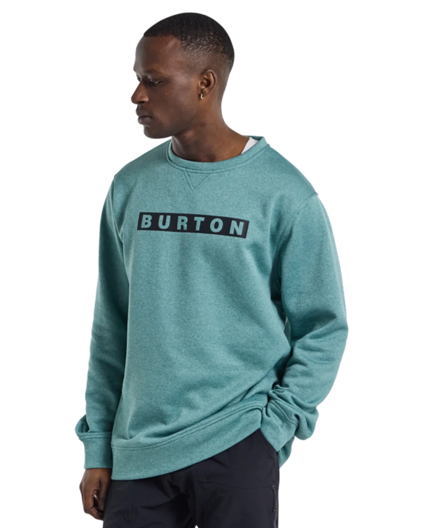 Burton Men's Oak Pullover Crew - Rock Lichen Heather Hoodies & Sweatshirts - Trojan Wake Ski Snow