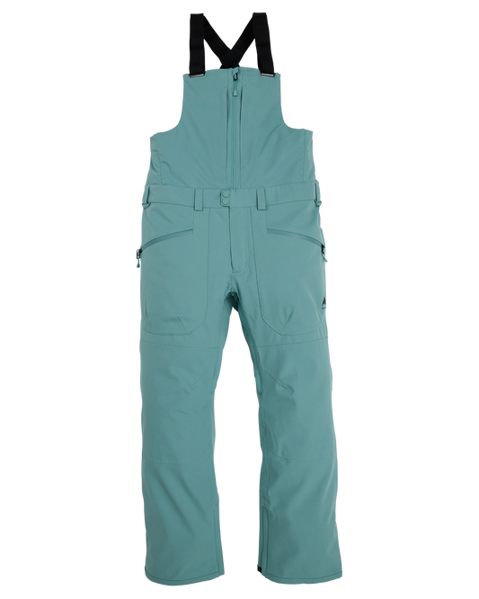 Burton Men's Reserve 2L Bib Pants - Rock Lichen Snow Bibs - Trojan Wake Ski Snow