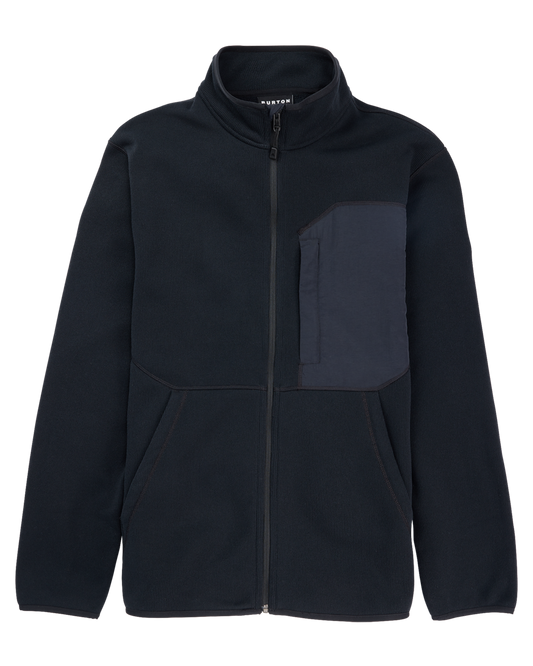 Burton Men's Runin Full-Zip Fleece - True Black Jackets - Trojan Wake Ski Snow