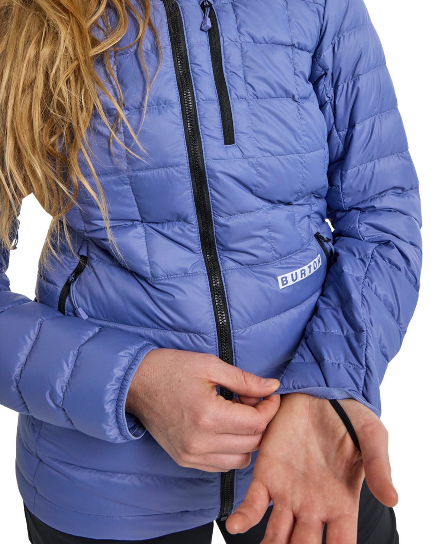 Burton Women's Mid-Heat Hooded Down Insulated Jacket - Slate Blue Jackets - Trojan Wake Ski Snow