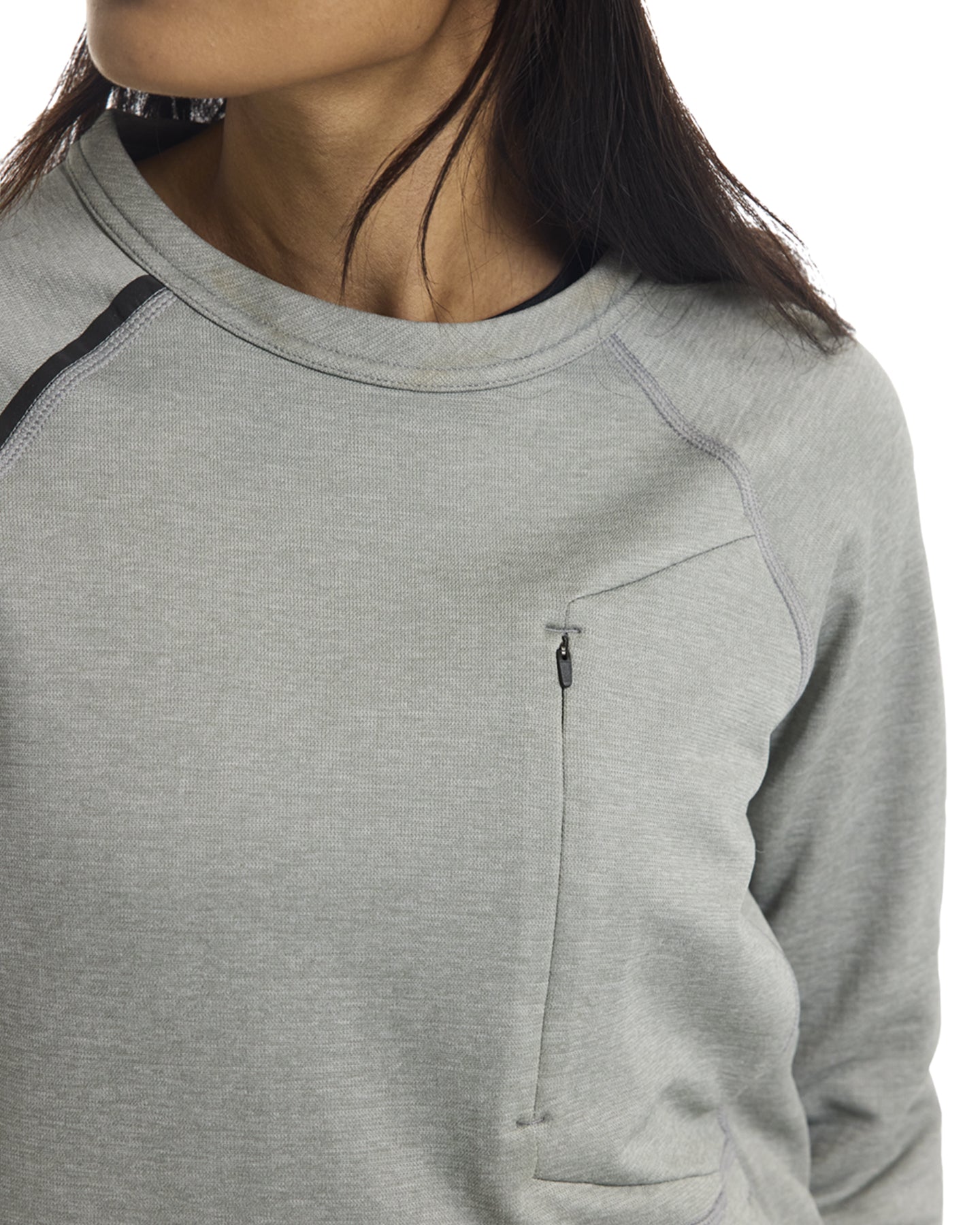 Burton Women's Multipath Grid Crewneck Fleece - Sharkskin Hoodies & Sweatshirts - Trojan Wake Ski Snow