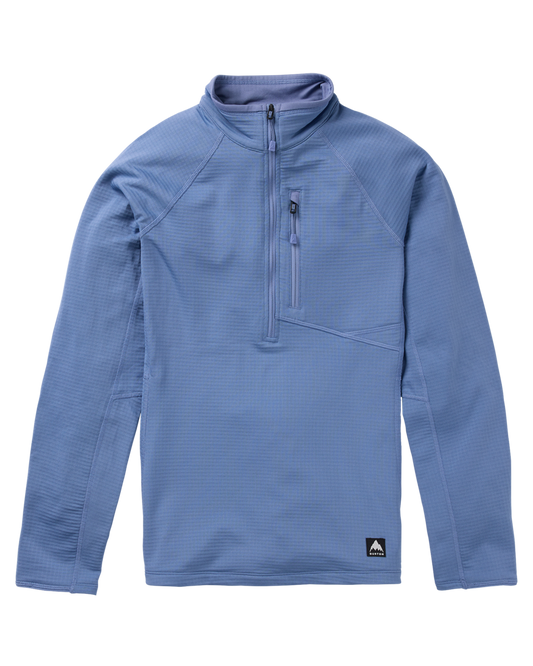 Burton Women's Stockrun Grid Half-Zip Fleece - Slate Blue Hoodies & Sweatshirts - Trojan Wake Ski Snow