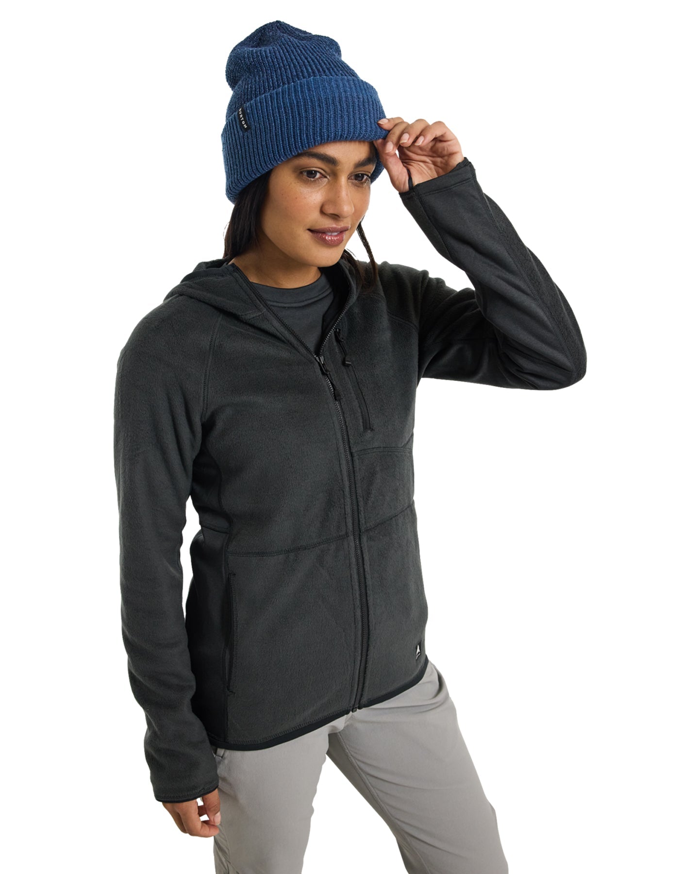 Burton Women's Stockrun Warmest Hooded Full-Zip Fleece - True Black Hoodies & Sweatshirts - Trojan Wake Ski Snow