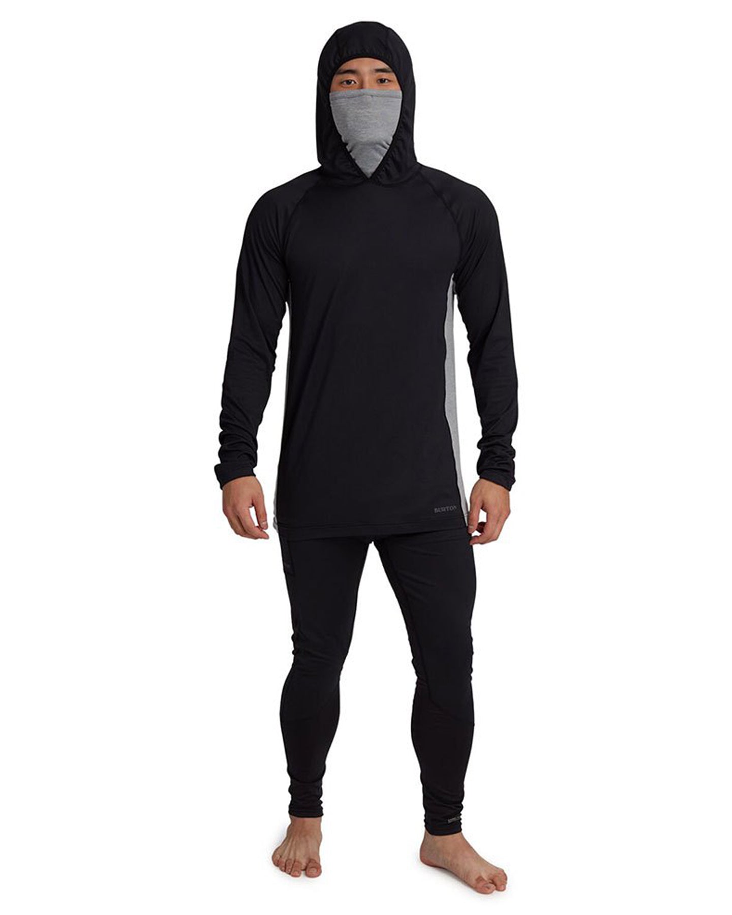Burton Men s Midweight X Base Layer Long Neck Hoodie True Black Gray Heather Shop Long Johns at Trojan Wake Ski Snow Snow Skiers Warehouse