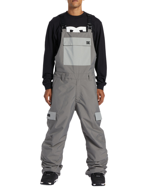 DC Docile Technical Snow Bib Pants - Pewter Snow Bibs - Trojan Wake Ski Snow