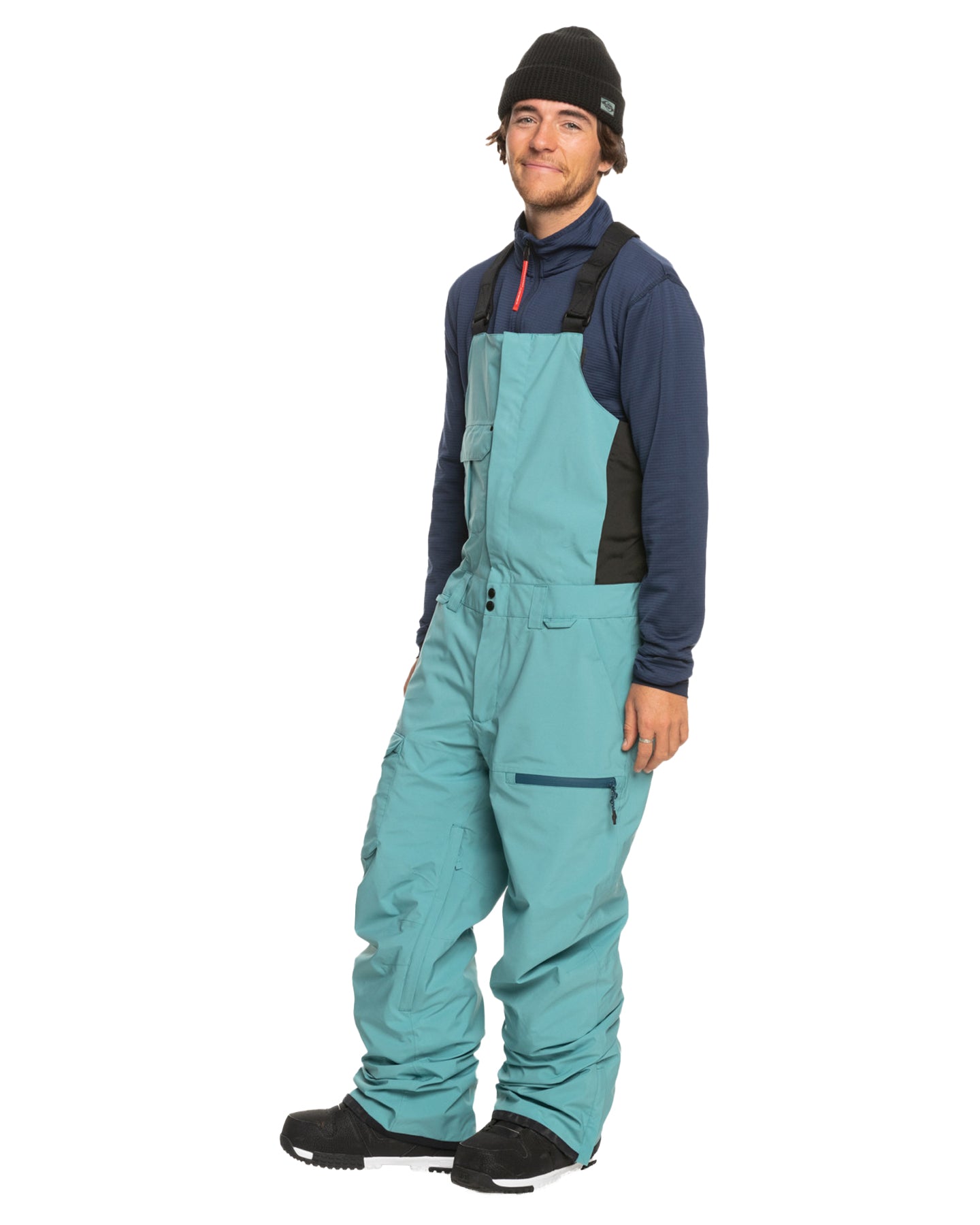 Quiksilver Men's Utility Technical Snow Bib Pants - Brittany Blue Snow Bibs - Trojan Wake Ski Snow