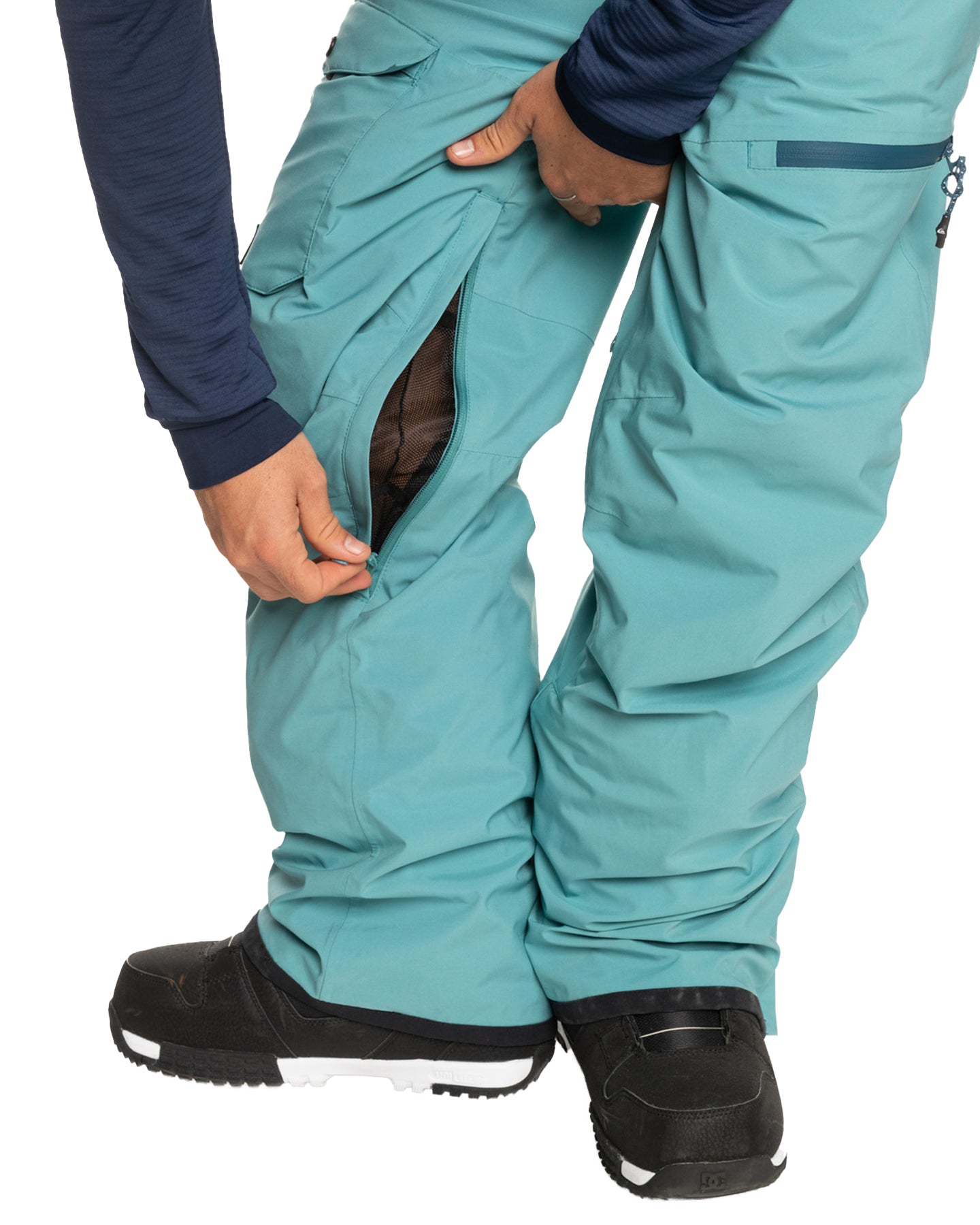 Quiksilver Men's Utility Technical Snow Bib Pants - Brittany Blue Snow Bibs - Trojan Wake Ski Snow