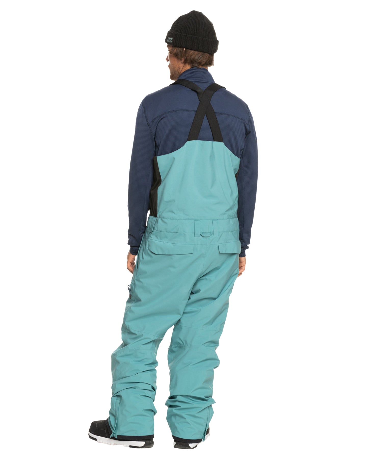 Quiksilver Men's Utility Technical Snow Bib Pants - Brittany Blue Snow Bibs - Trojan Wake Ski Snow