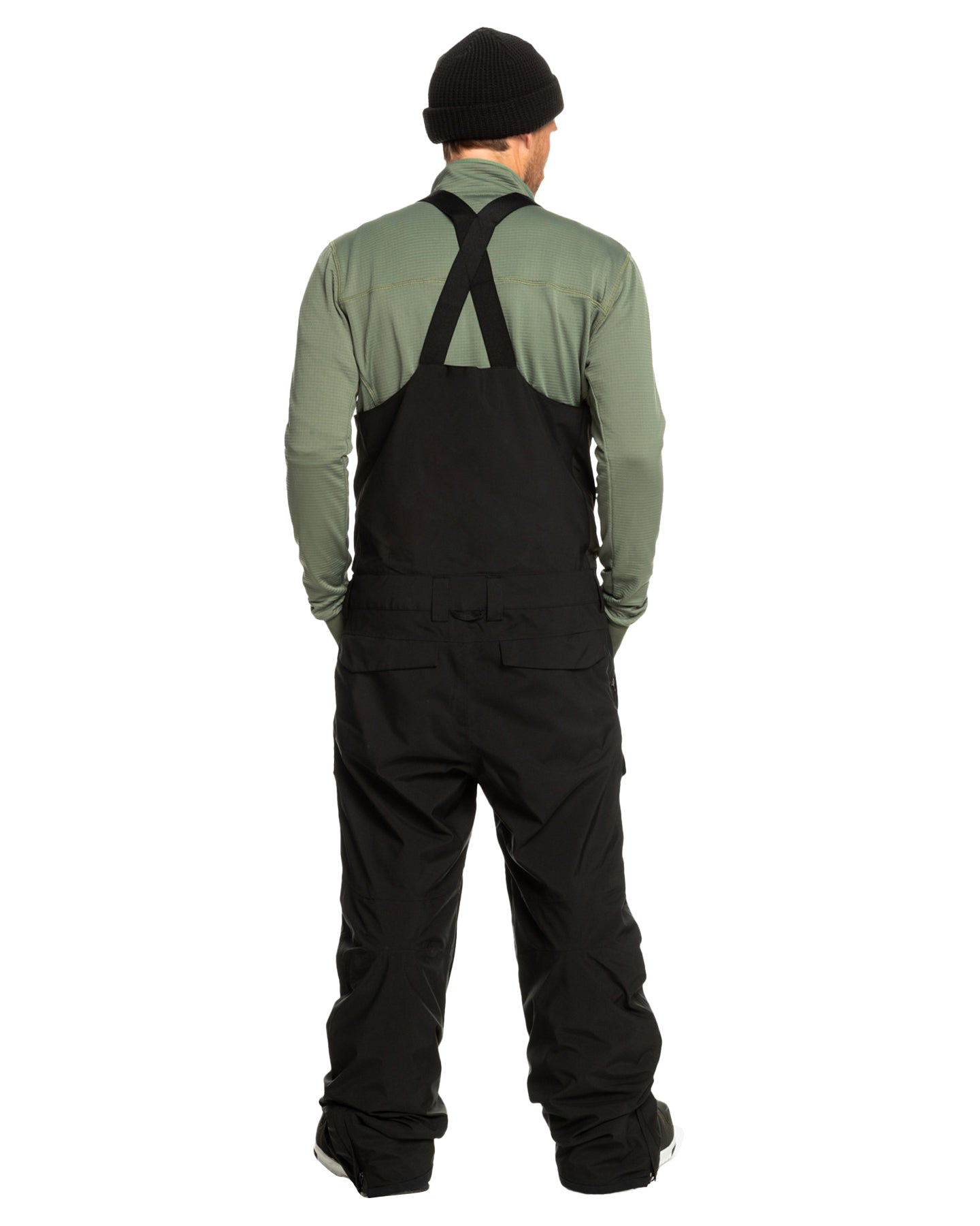 Quiksilver Men's Utility Technical Snow Bib Pants - True Black Snow Bibs - Trojan Wake Ski Snow