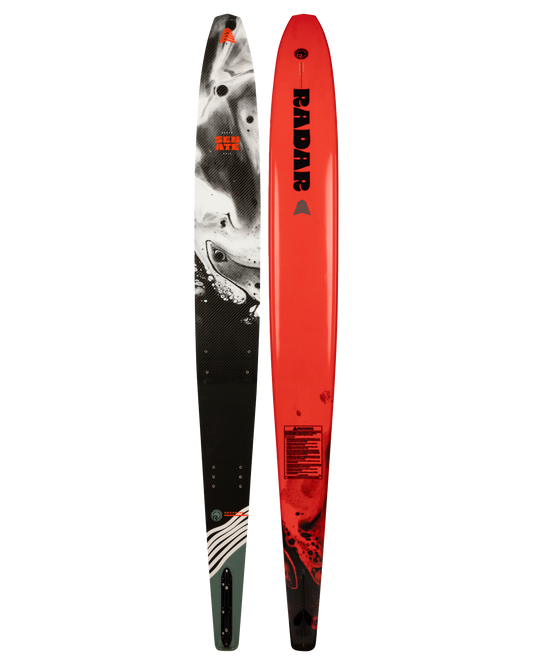 Radar Senate Graphite Waterski - Candy Red / Carbon - 2025 Water Skis - Trojan Wake Ski Snow