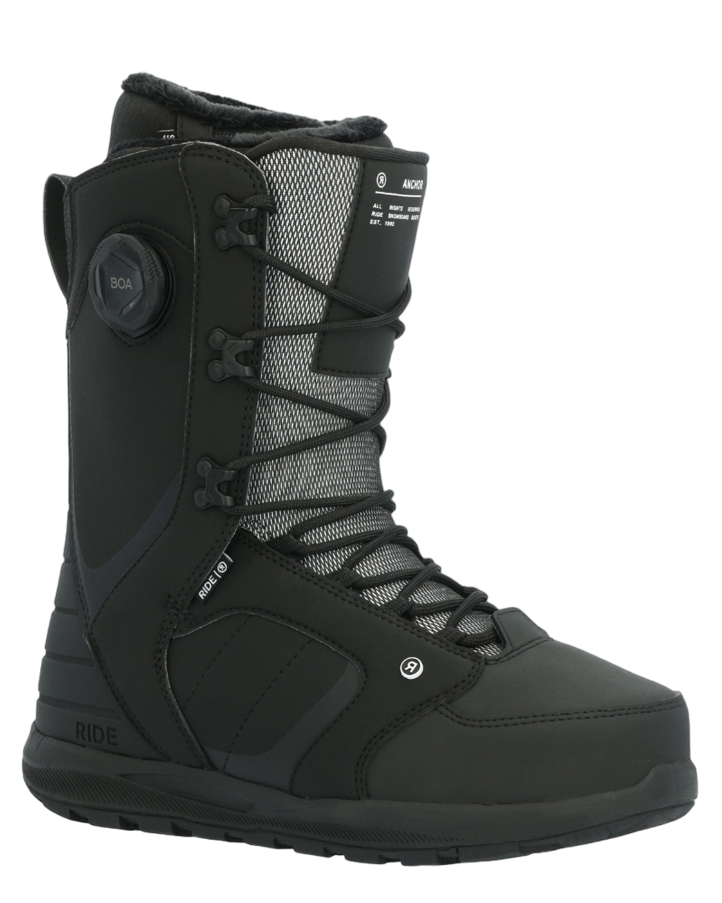 Ride Anchor Snowboard Boots - Black - 2024 Snowboard Boots - Trojan Wake Ski Snow