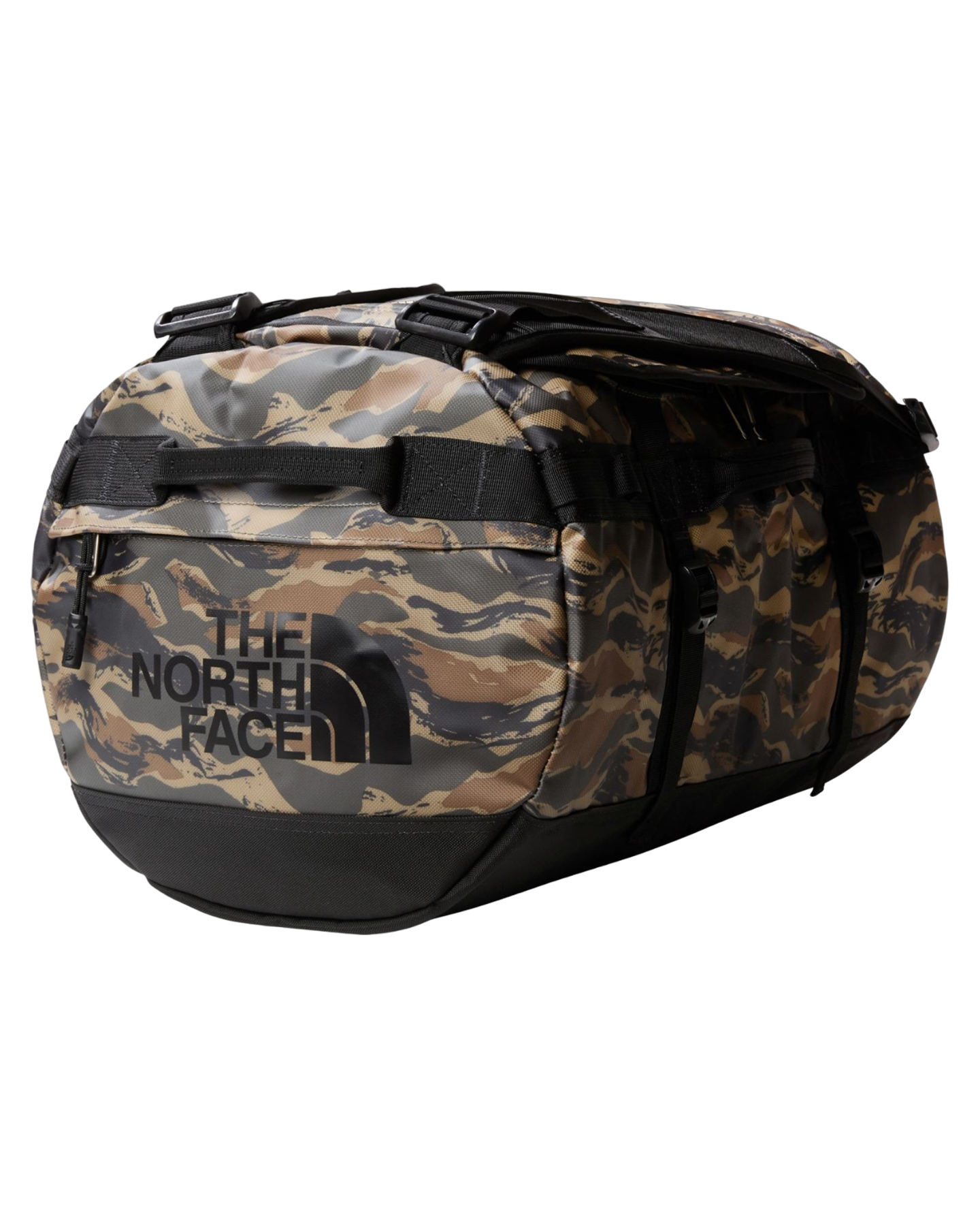 The North Face Base Camp Duffel - New Taupe Green Painted Camo Print / TNF Black - 2023 Luggage Bags - Trojan Wake Ski Snow