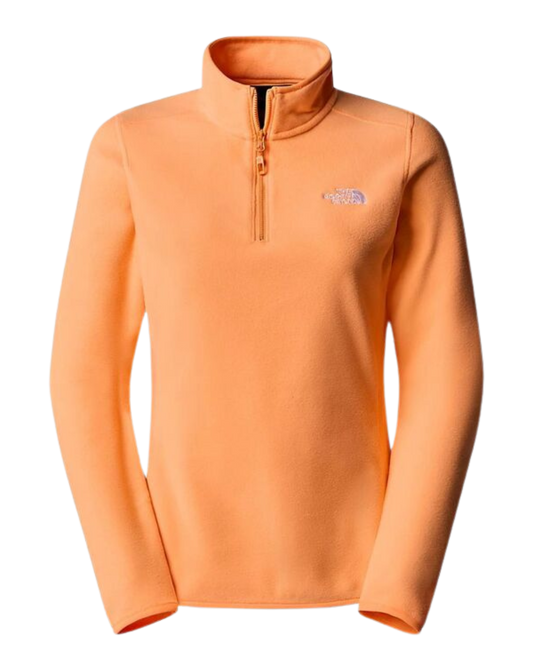 The North Face Women's 100 Glacier Quaterzip Fleece - Bright Cantaloupe Hoodies & Sweatshirts - Trojan Wake Ski Snow