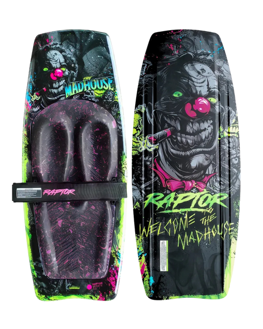 Raptor Welcome To The Madhouse - Black Kneeboards - Fibreglass - Trojan Wake Ski Snow