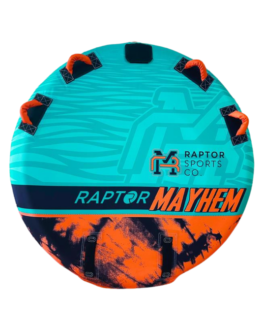 Raptor Mayhem 2 - Teal/Orange Tubes, 2 Person Tubes - Trojan Wake Ski Snow