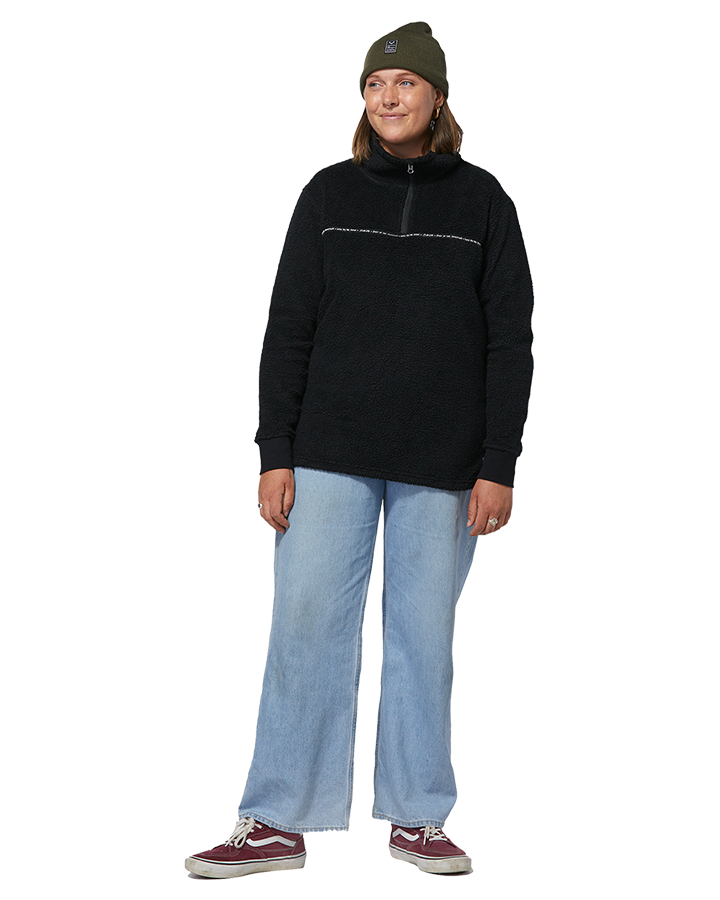 Rojo Jojo Women's Funnel Fleece - True Black - 2023 Hoodies & Sweatshirts - Trojan Wake Ski Snow