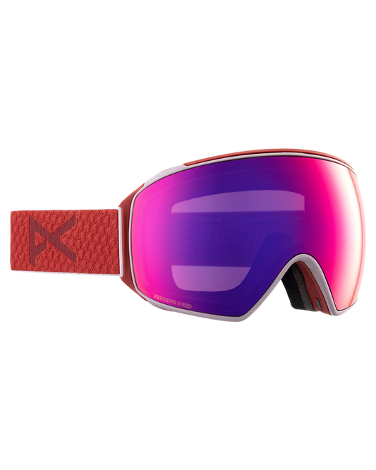 Anon M4 Toric Low Bridge Fit Snow Goggles + Bonus Lens + Mfi® Face Mask - Mars/Perceive Sunny Red Lens Snow Goggles - Trojan Wake Ski Snow