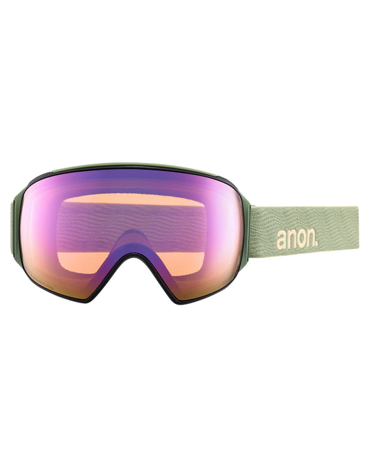 Anon M4 Toric Low Bridge Snow Goggles + Bonus Lens + Mfi® Face Mask - Hedge/Perceive Variable Green Lens Snow Goggles - Trojan Wake Ski Snow