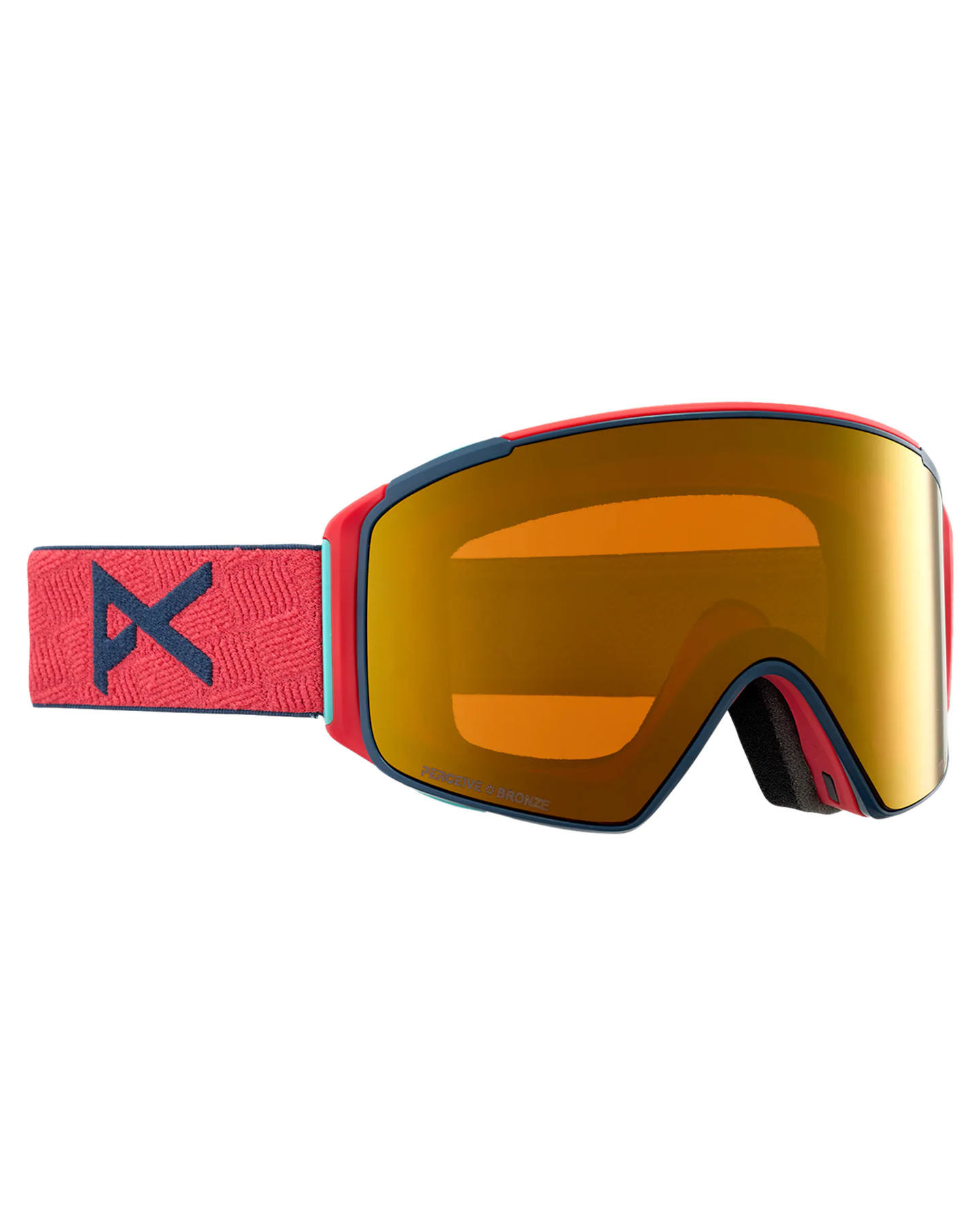 Anon M4S Cylindrical Snow Goggles + Bonus Lens + Mfi® Face Mask - Coral/Perceive Sunny Bronze Lens Snow Goggles - Trojan Wake Ski Snow