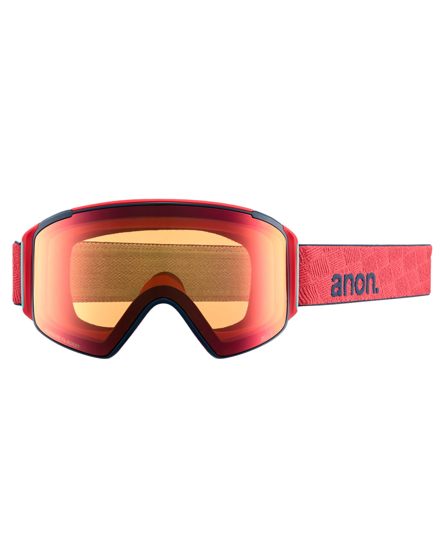 Anon M4S Cylindrical Snow Goggles + Bonus Lens + Mfi® Face Mask - Coral/Perceive Sunny Bronze Lens Snow Goggles - Trojan Wake Ski Snow