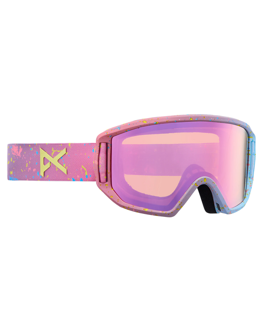 Anon Relapse Jr. Snow Goggles + Mfi® Face Mask - Splatter/Pink Amber Lens Snow Goggles - Trojan Wake Ski Snow