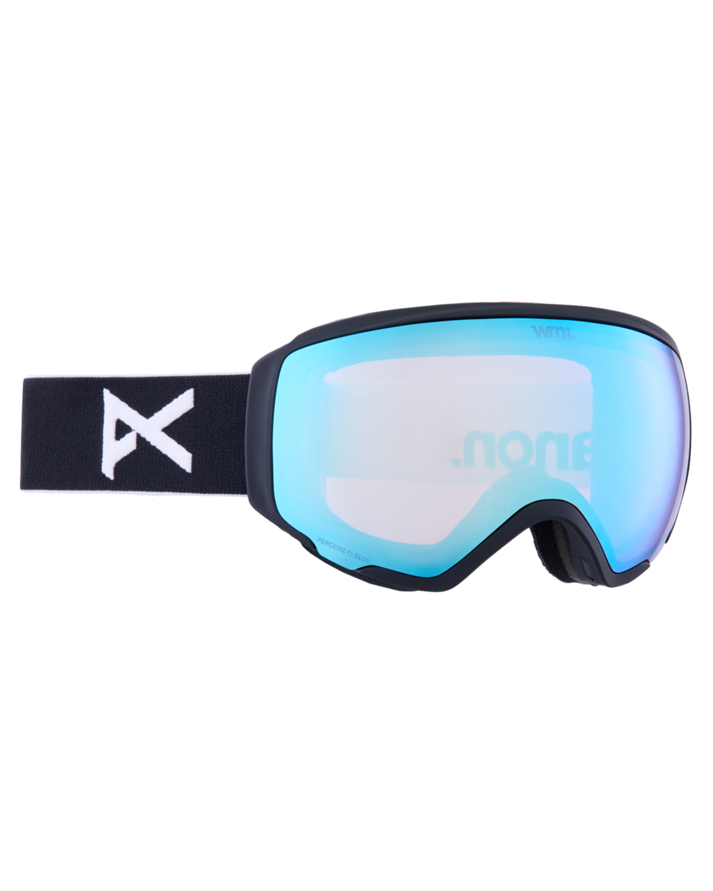 Anon WM1 Low Bridge Fit Snow Goggles + Bonus Lens + MFI - Black / Perceive Variable Blue Snow Goggles - Trojan Wake Ski Snow