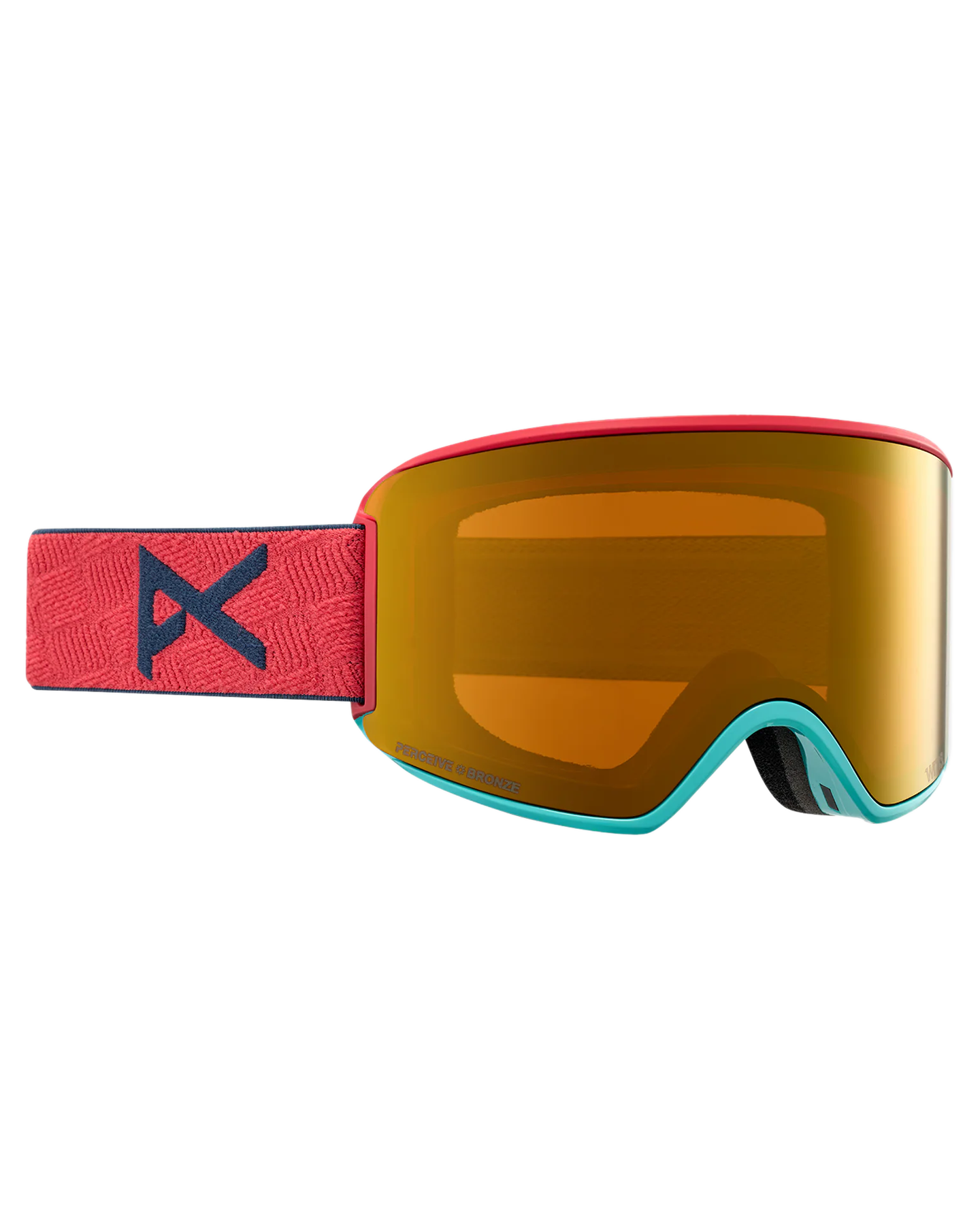 Anon Women's M3 Snow Goggles + Bonus Lens + Mfi® Face Mask - Coral/Perceive Sunny Bronze Lens Snow Goggles - Trojan Wake Ski Snow