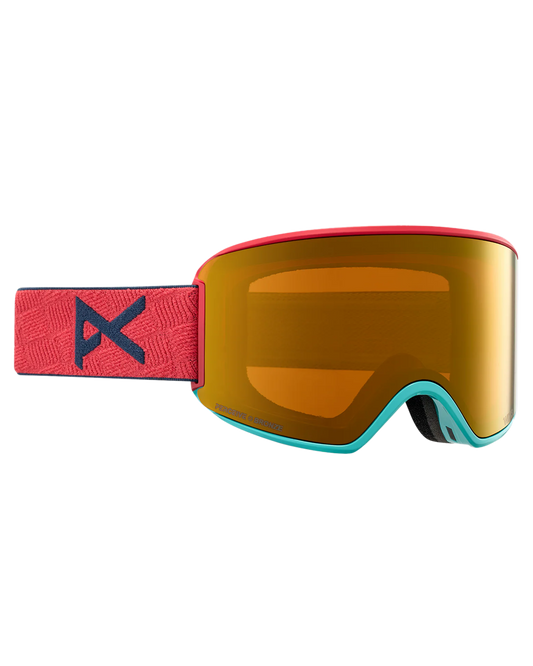 Anon Women's M3 Snow Goggles + Bonus Lens + Mfi® Face Mask - Coral/Perceive Sunny Bronze Lens Snow Goggles - Trojan Wake Ski Snow