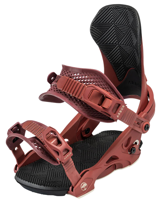 Arbor Sequoia Womens Snowboard Binding - Maroon - 2023 Snowboard Bindings - Trojan Wake Ski Snow