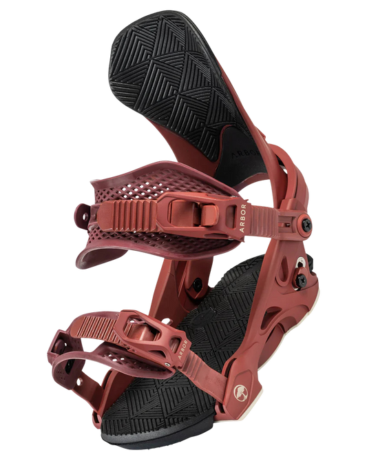 Arbor Sequoia Womens Snowboard Binding - Maroon - 2023 Snowboard Bindings - Trojan Wake Ski Snow