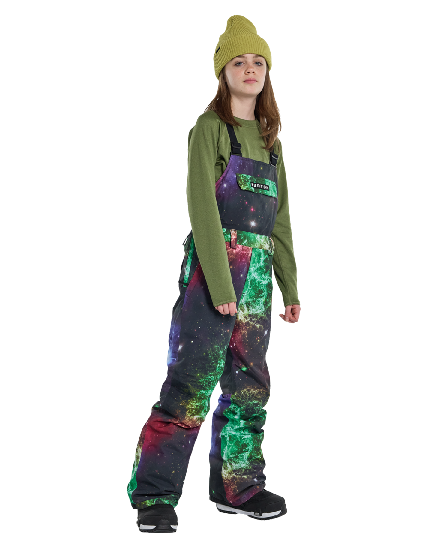 Burton Kids' Skylar 2L Bib Snow Pants - Painted Planets Snow Bibs - Trojan Wake Ski Snow